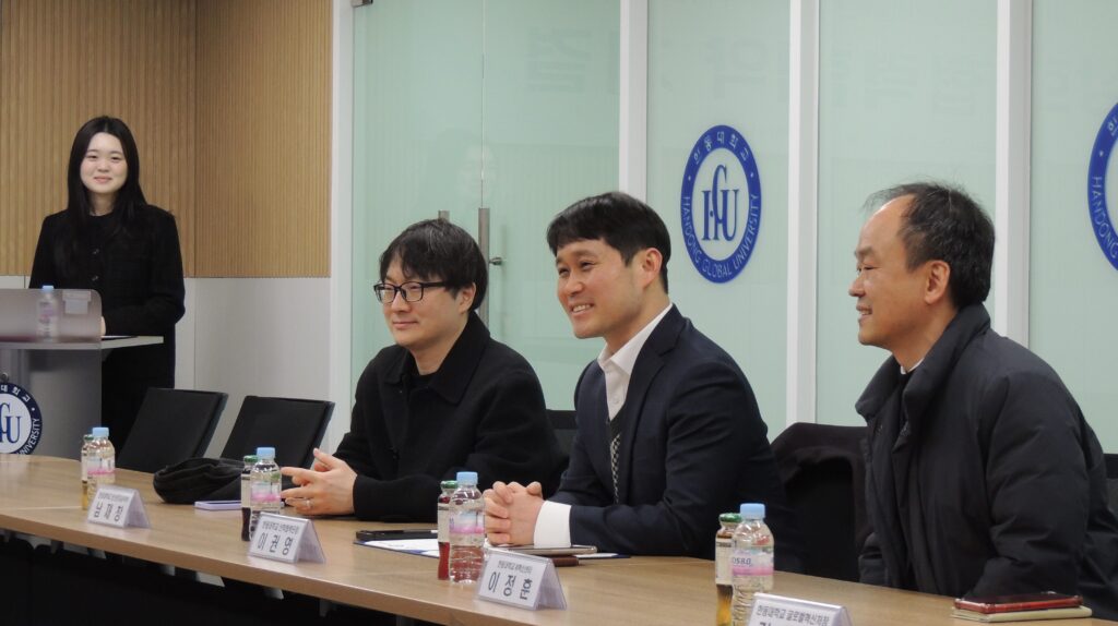 Handong University’s expert research team sharing the vision for academia-industry collaboration with UMV.